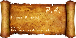 Prusz Arnold névjegykártya